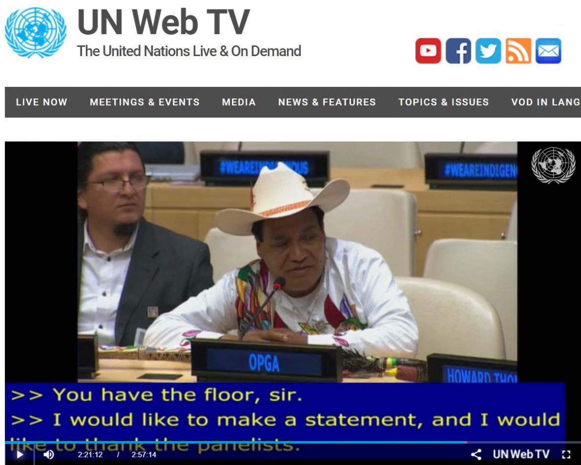 Hiplito Arriaga Pote recognized by United Nations
